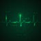 Heart pulse on green display. heartbeat graphic or cardiogram. Hospital monitoring stress rate. Vector