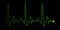 Heart pulse green graphic line on black