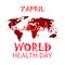 Heart Pulse Health World Day Global Holiday Banner With Copy Space