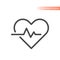 Heart and pulse or heartbeat line vector icon