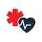 Heart pulse medical star life icon
