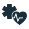 Heart pulse medical star life icon
