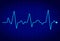 Heart pulse monitor with signal on dark blue background. Heart beat. ekg wave. Health Concept with cardiac frequency. vector