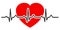 Heart pulse, one line, cardiogram, heartbeat
