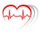 Heart pulse, one line, cardiogram, heartbeat - vector