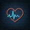 Heart pulse rate neon sign