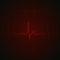 Heart pulse on red display. heartbeat graphic or cardiogram. Hospital monitoring stress rate. Vector