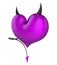 Heart purple devil love abstract evil demon lover concept