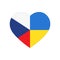 Heart puzzle pieces of Czech Republic and Ukraine flags, partnership, symbol of love and peace