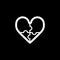 Heart puzzle vector icon. Black and white love illustration. Outline linear icon of heart.