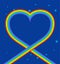 Heart of rainbow in sky. LGBT symbol of love. Blue skies and sta