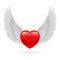Heart with raised wings