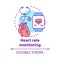 Heart rate control concept icon. Cardiological health monitoring idea thin line illustration. Stethoscope, equipment for