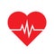 Heart rate icon - health monitor. Red Heart Rate.Blood pressure vector icon