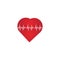 Heart rate icon - health monitor. Red Heart Rate.Blood pressure vector icon, heart cheering cardiogram, good health logo, healthy