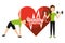 Heart rate man and woman sport activity healthy lifestyle