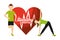 Heart rate man and woman sport activity healthy lifestyle