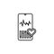 Heart rate mobile icon. Element of mobile technology icon