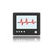 Heart rate monitor color icon with reflection. Heartbeat