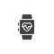 Heart rate monitor wrist band vector icon