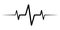 Heart rate pulse, icon medicine logo, vector heartbeat heart rate icon, audio sound radio wave amplitude spikes