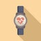 Heart rate tracker icon flat vector. Watch app