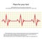 Heart rate. Vector cardiogram with space for your text.