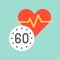 heart rate and vital sign, medical and hospital related flat design icon set