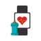 Heart rate wrist monitor and sports bottle icon