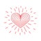 Heart and rays. Creative design concept for valentines day, mothers day, greeting cards for woman s day, declaration of