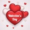 Heart Realistic 3d Valentine Day Symbol Transparent Background Icon Greating Card Template Mock up Design Vector