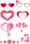 Heart, red, pink, frames, balls inflatable in the form of hearts, colorful hearts different, flowers, beautiful hearts, interestin