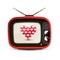 Heart on Red Retro TV Isolated