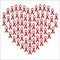 Heart with red ribbon aids icon collection