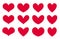 Heart red romantic love valentine health icon set