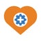 Heart, repair, cardiology, gear, treatment, surgery, tools icon. Simple vector sketch