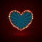 Heart retro light banner with light bulbs