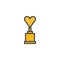 Heart reward trophy filled outline icon