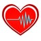Heart rhythm logo. pulse simbol - 3D render