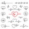 Heart rhythm set, Electrocardiogram, ECG - EKG signal