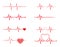 heart rhythm set, Electrocardiogram, ECG - EKG signal, Heart Beat pulse line concept design isolated on white background