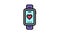 heart rhythm watch color icon animation