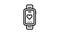 heart rhythm watch line icon animation