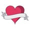 Heart with ribbon banner