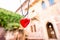 Heart on Romeo and Juliet balcony background