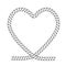Heart rope border frame for love design Valentine`s Day, stock vector illustration