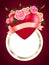 Heart with roses, ribbon and banner