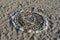 Heart in the sand, symbol of love, New Zealand