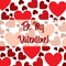 Heart scatter Valentine`s Day card