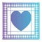 Heart in screen workspace graphic design in degraded purple to blue contour